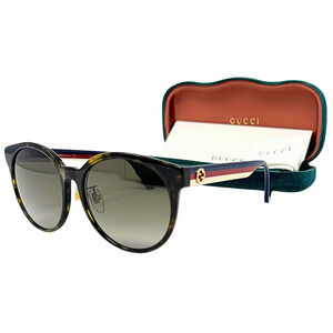 Gucci GG Logo Ophidia Red White Blue Round Sunglasses Tortoiseshell Gradient